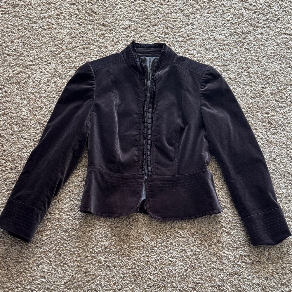 Elegant Brown Velour Women's Jacket